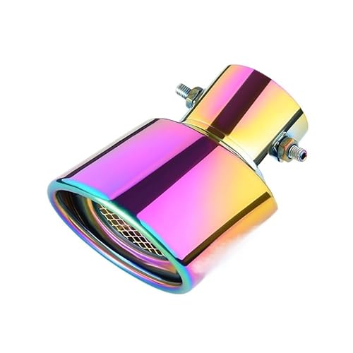 Auspuffblende Universal Auto Auspuff Spitze Edelstahl Auto Schalldämpfer Endrohr Auto Zubehör Ersatzteile Abgasanlagen Schalldämpfer Auspuff Endrohr(Color Bend Mesh) von HEMODIAN