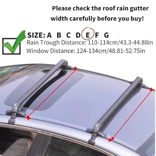 DachträGer 2er-Pack Querschienen-Dachträger, Universal-Autodachträger-Querstangen mit Schloss, hohe Tragfähigkeit, passend for 4- oder 5-türige Autos DachträGer Geschlossene Reling DachträGer 2er-Pack Querschienen-Dachträger, Universal-Autodachträger-Querstangen mit Schloss, hohe Tragfähigkeit, passend for 4- oder 5-türige Autos DachträGer Geschlossene Reling von HEMODIAN