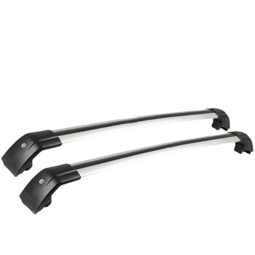 DachträGer Dachquerträger, Gepäckträger, Querträger aus perforierter Aluminiumlegierung mit Schloss DachträGer Geschlossene Reling(Black 2PCS) von HEMODIAN