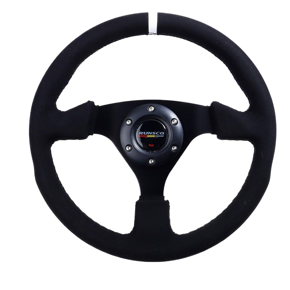 Lenkrad 13 Zoll 330 mm Lenkrad flaches Wildleder Auto Drift Sim Racing Lenkradsteuerung 70 mm Steering Wheel Lenkrad 13 Zoll 330 mm Lenkrad flaches Wildleder Auto Drift Sim Racing Lenkradsteuerung 70 mm Steering Wheel von HEMODIAN
