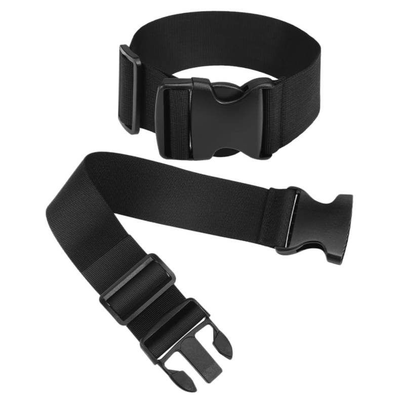 HEMOTON 2 Stück Gurtanhänger Reisegurt Elastische Gepäckgurte Koffergepäck Reisekoffergurte Outdoor Koffergurte Rucksackzubehör Reisegepäck Gürtelschnalle Gürtel Nylon Schwarz von HEMOTON