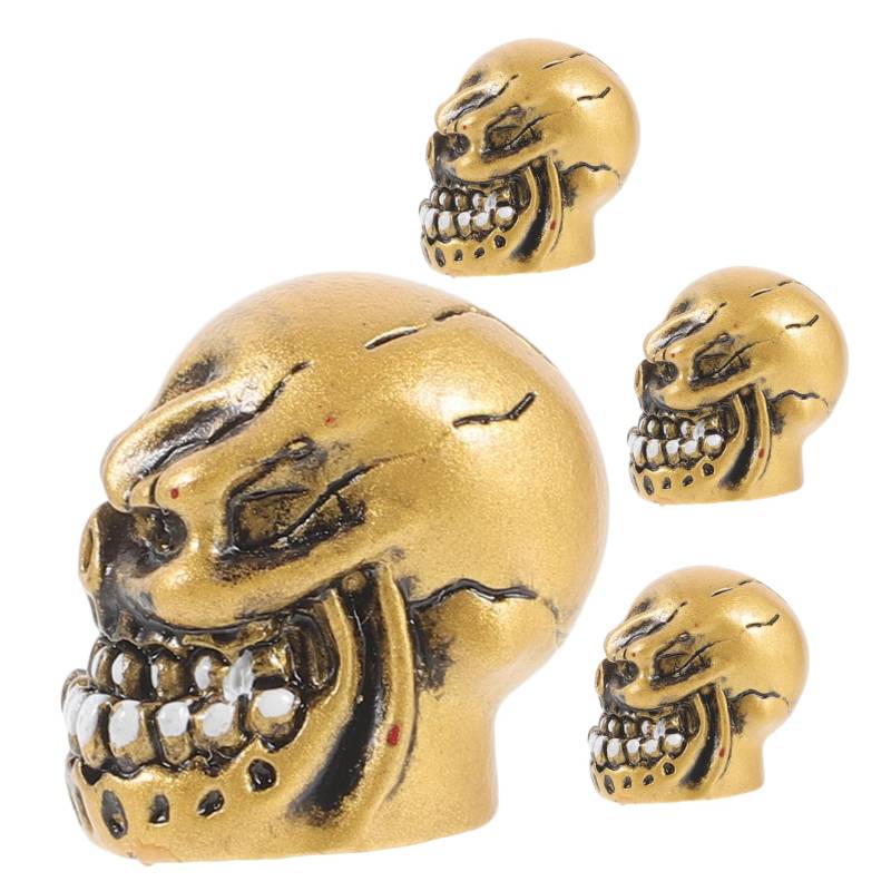HEMOTON 4 Stücke Ventil Kappe Protector Reifen Skeleton Ersatz Auto Dekore Auto Zubehör Goldene Harz von HEMOTON