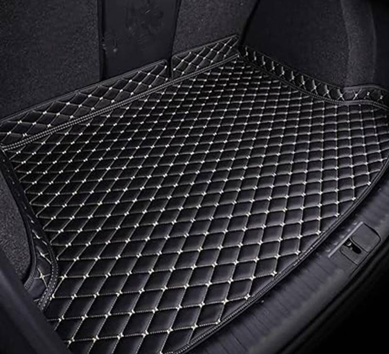 Auto Leder rutschfest Kofferraumwanne für Nissan Murano 2.5 dCi (2010–2011), Langlebiges Wasserdicht Kratzfest Kofferraummatte Schutzmatte ZubehöR,A/Black-Beige von HENCHENH