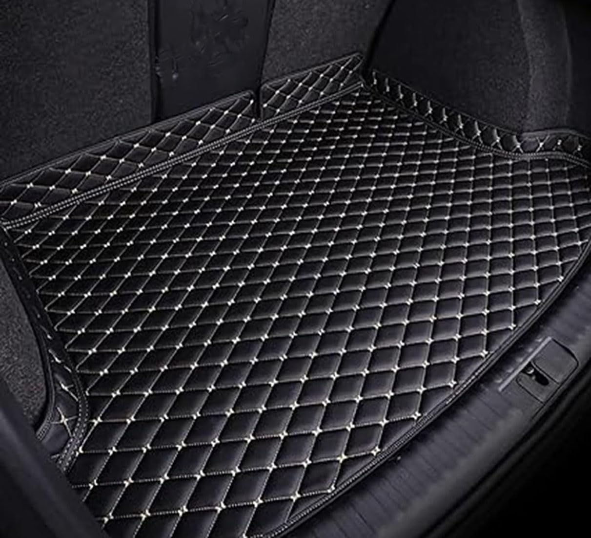 Auto Leder rutschfest Kofferraumwanne für Nissan Qashqai+2 7-seat 2008–2010, Langlebiges Wasserdicht Kratzfest Kofferraummatte Schutzmatte ZubehöR,A/Black-Beige Auto Leder rutschfest Kofferraumwanne für Nissan Qashqai+2 7-seat 2008–2010, Langlebiges Wasserdicht Kratzfest Kofferraummatte Schutzmatte ZubehöR,A/Black-Beige von HENCHENH