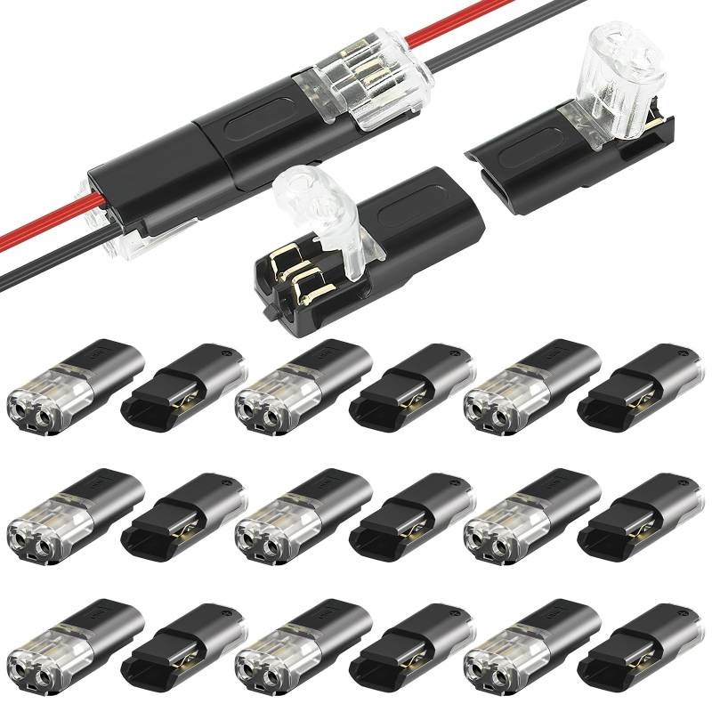 HENGBIRD 20 Stück Auto Stecker Steckverbindung Steckverbinder, 2-Polig Kabel Steckverbinder Steckverbinde 18-22 AWG, Wasserdicht Kabelverbinder Steckbarer Kabelanschluss für Auto KFZ LKW Kayak Boote von HENGBIRD