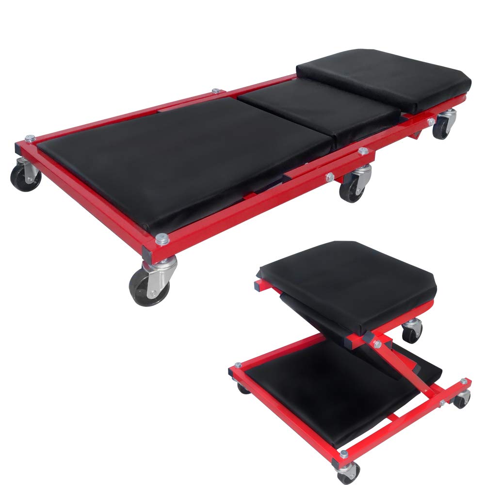 HENGMEI 2-in-1 Werkstatt Rollbrett Werkstatthocker Werkstattliege Montageliege mit 360° Rollen bis 150 kg HENGMEI 2-in-1 Werkstatt Rollbrett Werkstatthocker Werkstattliege Montageliege mit 360° Rollen bis 150 kg von HENGMEI