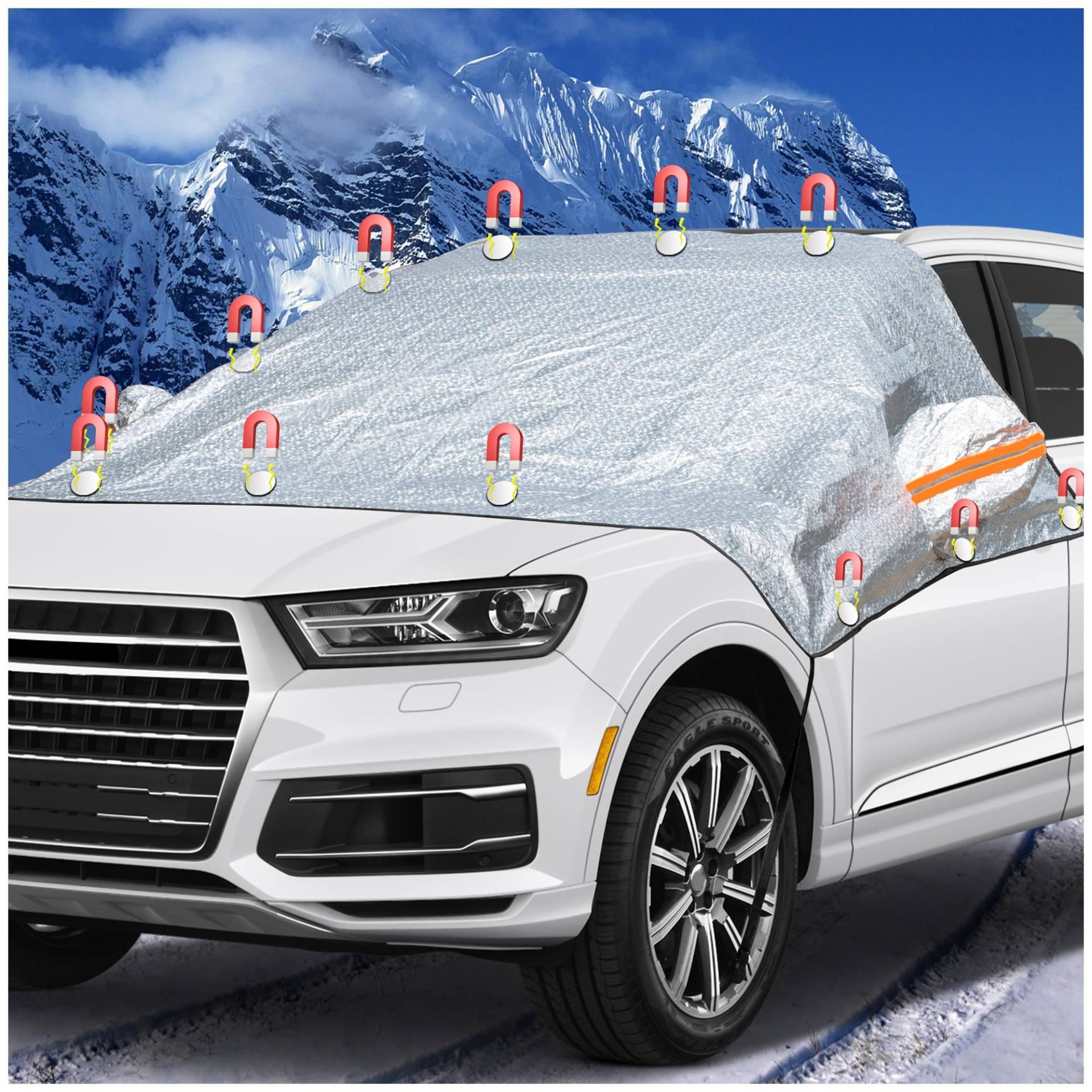 Frontscheibenabdeckung Winter Frontscheibe Abdeckung, Faltbar Sonnenschutz Abdeckung Windschutzscheibenabdeckung Auto Scheibenabdeckung mit 12 Magneten, für gegen Schnee Frost und Sonne Frontscheibenabdeckung Winter Frontscheibe Abdeckung, Faltbar Sonnenschutz Abdeckung Windschutzscheibenabdeckung Auto Scheibenabdeckung mit 12 Magneten, für gegen Schnee Frost und Sonne von HENGYANG