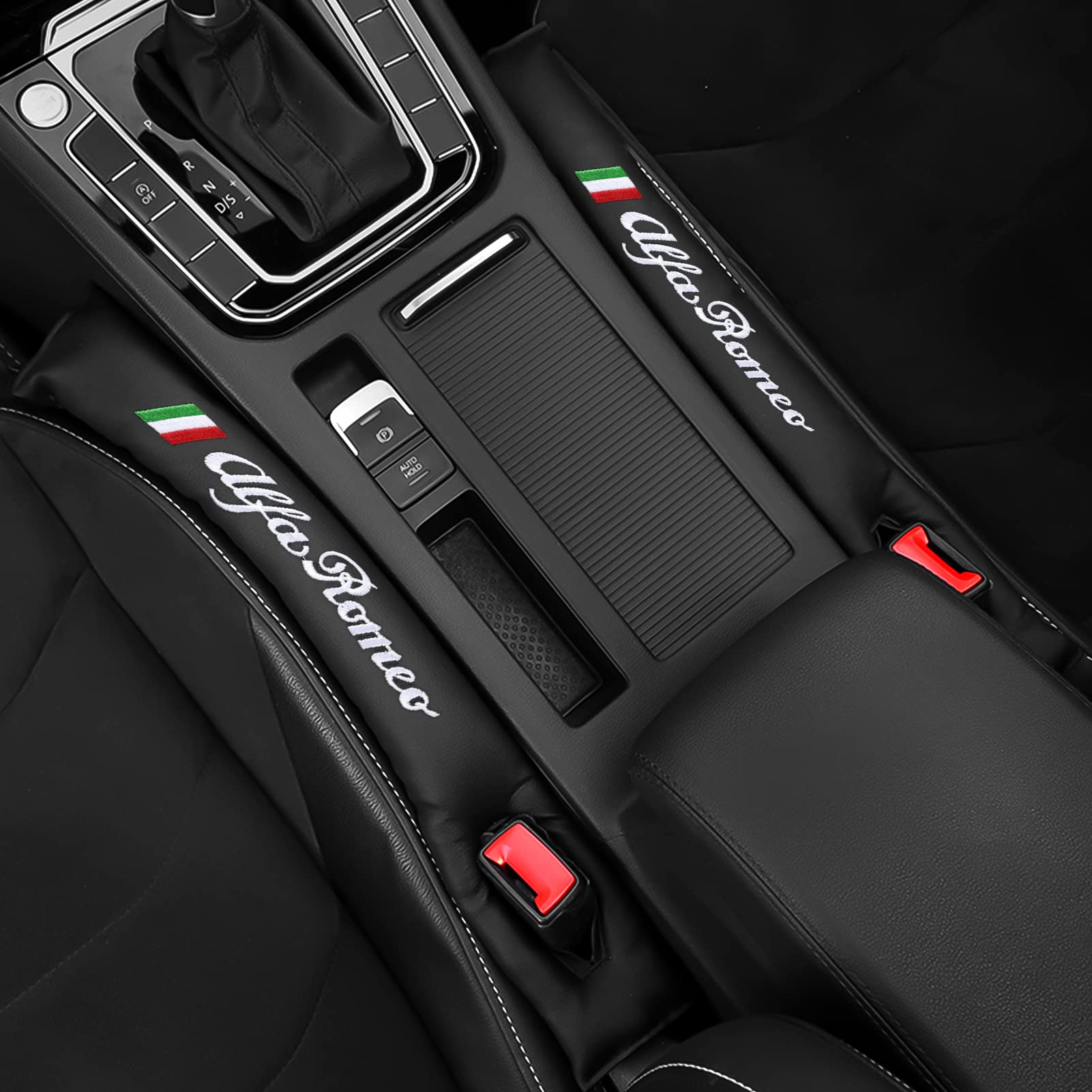 HENGYUESHANG 2PCS Auto Kunstleder Autositz-Lückenfüller Abstandshalter Universal Sitzlückenfüller Stopfen Kompatibel mit Giulia Mito Giulietta 147 159 939 Brera Spider von HENGYUESHANG