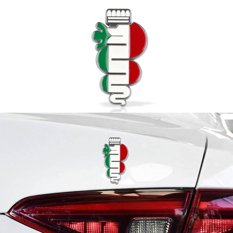 3D Metall Schlange Emblem Abzeichen Aufkleber, für Alfa Romeo Giulietta Spinne Stelvio Brera GT Giulia Mito 147 156 159 166 Auto Styling 2pcs (White) von HENGYUESHANG