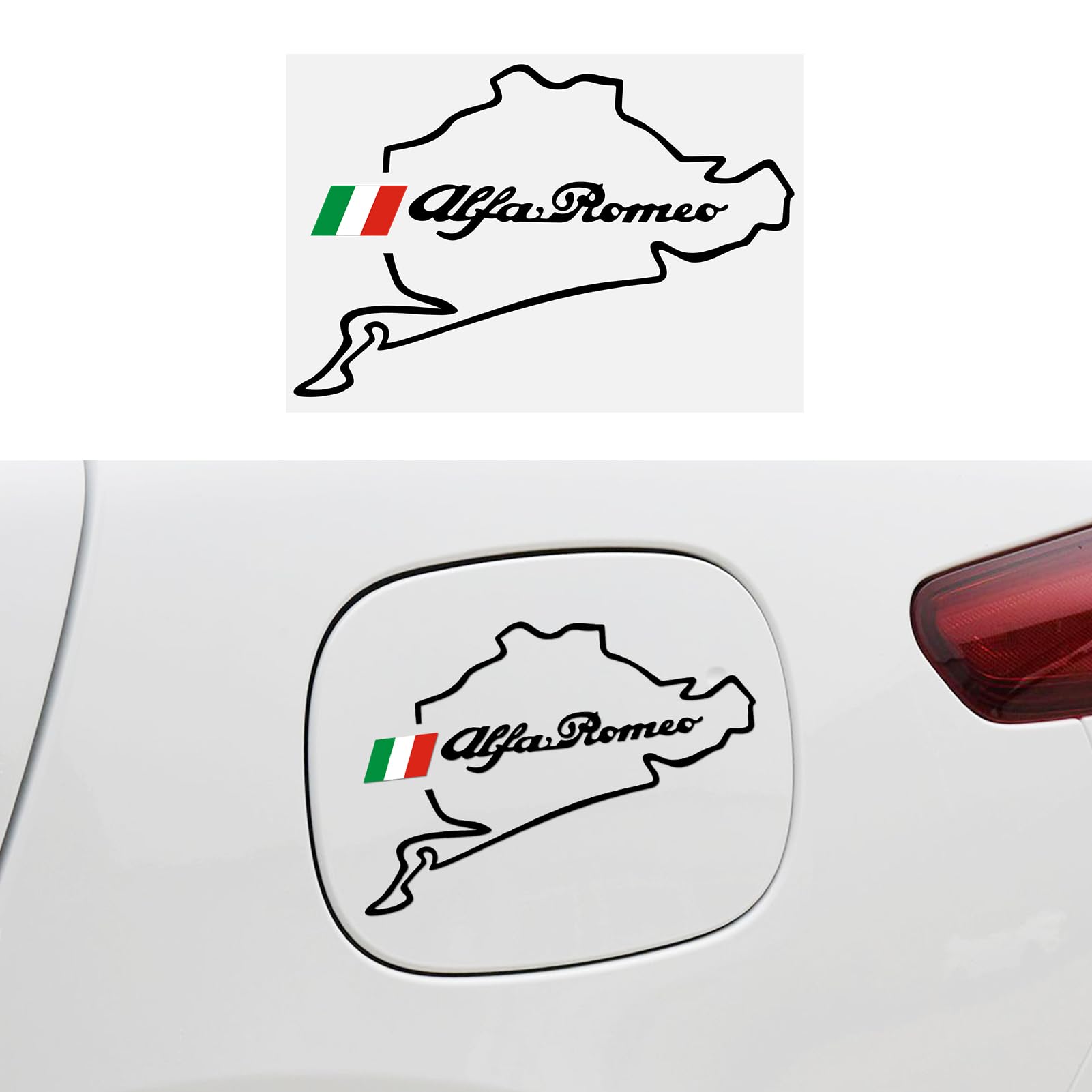 Auto Embleme Dekorationen Universal Zierleistenaufkleber Kompatibel mit Alfa Romeo 4C 147 156 166 159 Giulietta Giulia Spider GT Stelvio Zubehör (Schwarz) von HENGYUESHANG