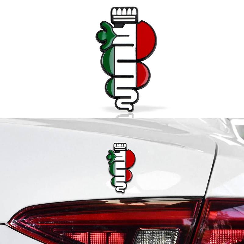 Car Side Emblem,Car Frontgrill Abzeichen Hinten Logo Aufkleber, für Alfa·Romeo Mito Spider GT Giulietta Giulia 147 156 159 166 Auto Styling (Labeling 1pcs) von HENGYUESHANG