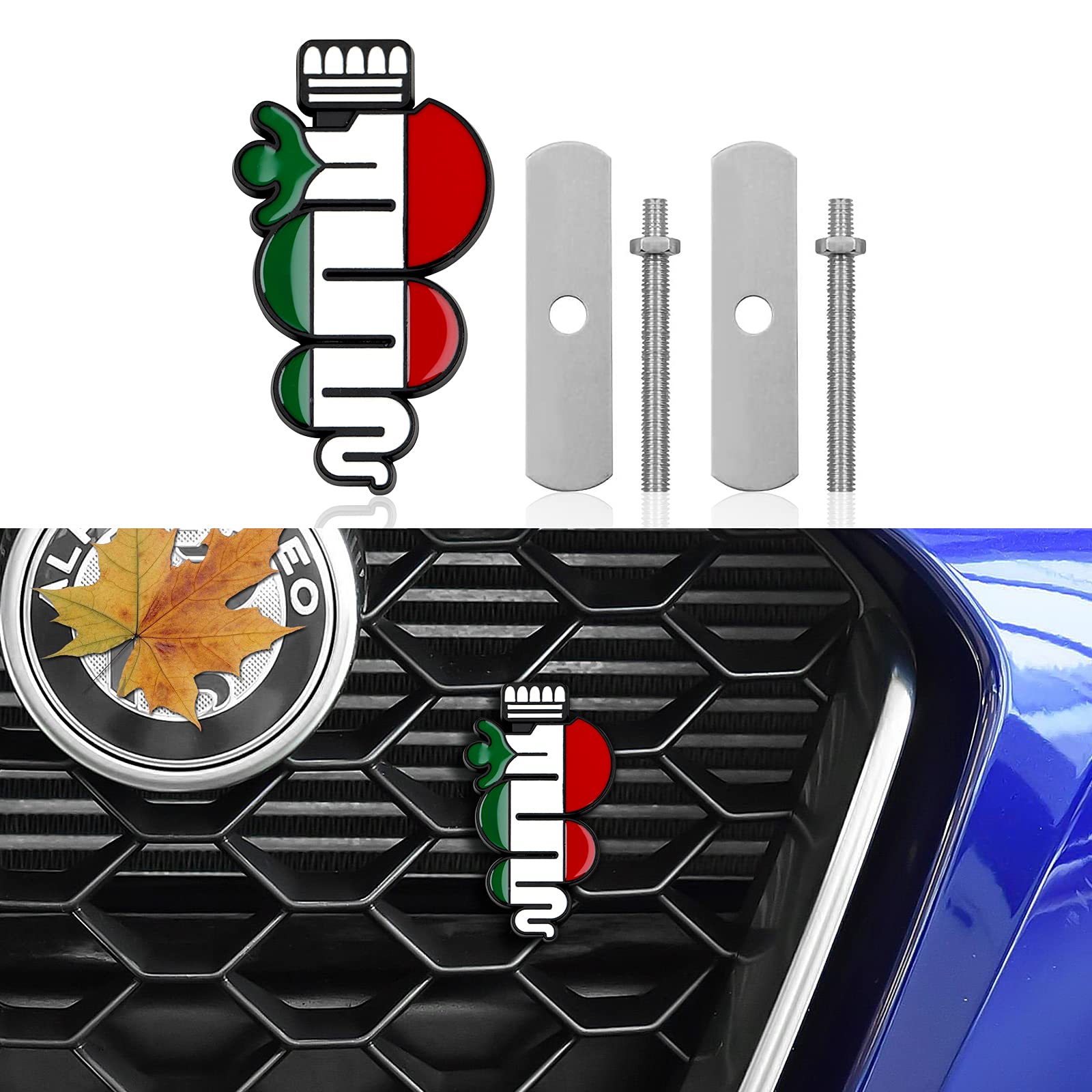 Farbe Schlange Auto Frontgrill Emblem Abzeichen Aufkleber dekorativ für Alfa Romeo Giulietta Giulia Mito Stelvio GT 147 156 159 166 166 Auto Styling von HENGYUESHANG