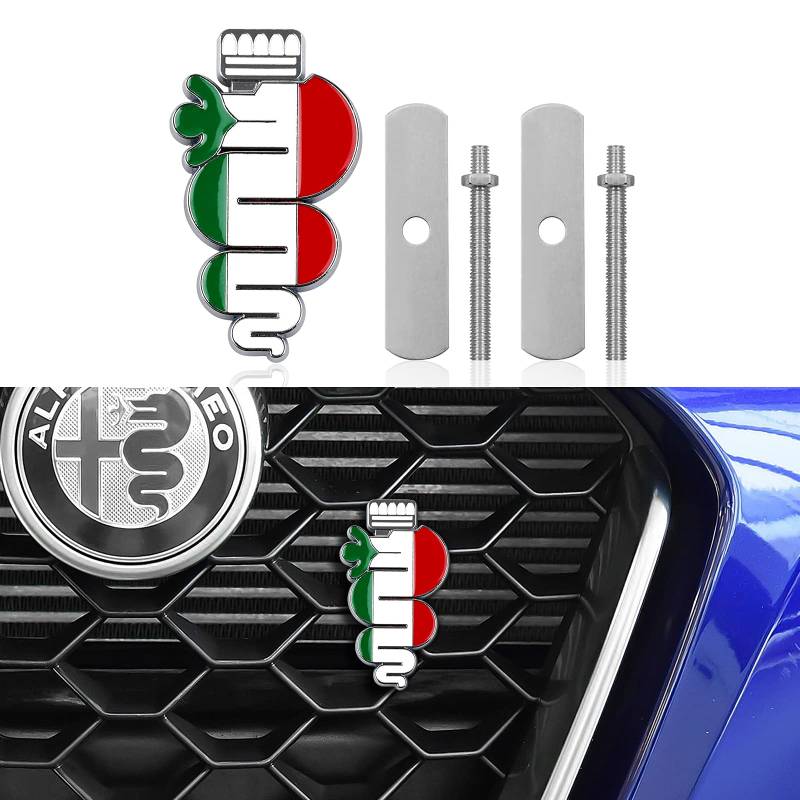 Farbe Schlange Auto Frontgrill Emblem Abzeichen Aufkleber dekorativ für Alfa Romeo Giulietta Giulia Mito Stelvio GT 147 156 159 166 166 Auto Styling von HENGYUESHANG
