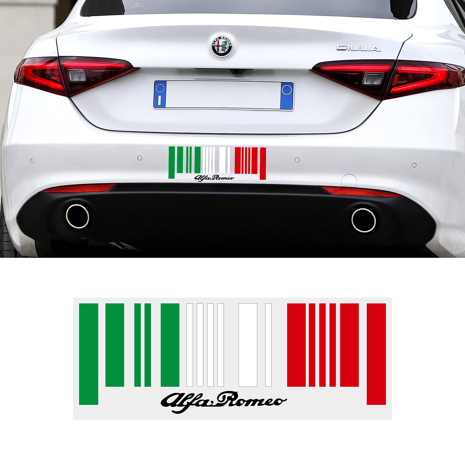 Italien Flagge Barcode Auto Aufkleber Aufkleber, für Alfa Romeo Giulietta Giulia Stelvio Mito GT 147 147 156 159 Auto Styling von HENGYUESHANG
