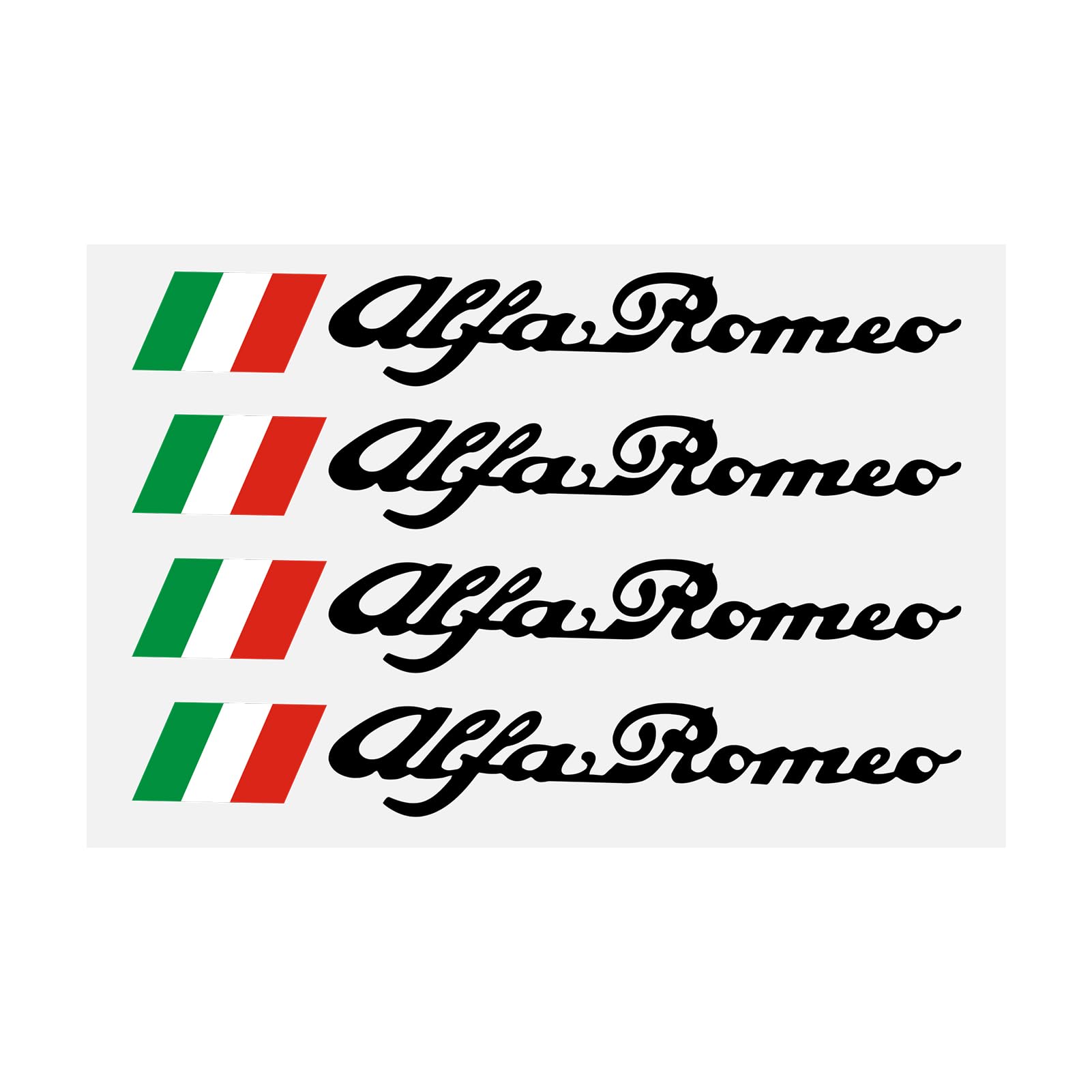 Italien Flagge Racing Emblem Auto Seitenabzeichen DIY Aufkleber, Für Alfa Romeo 4C 147 156 166 159 Giulietta Giulia Spider GT Stelvio Auto Styling (black) von HENGYUESHANG