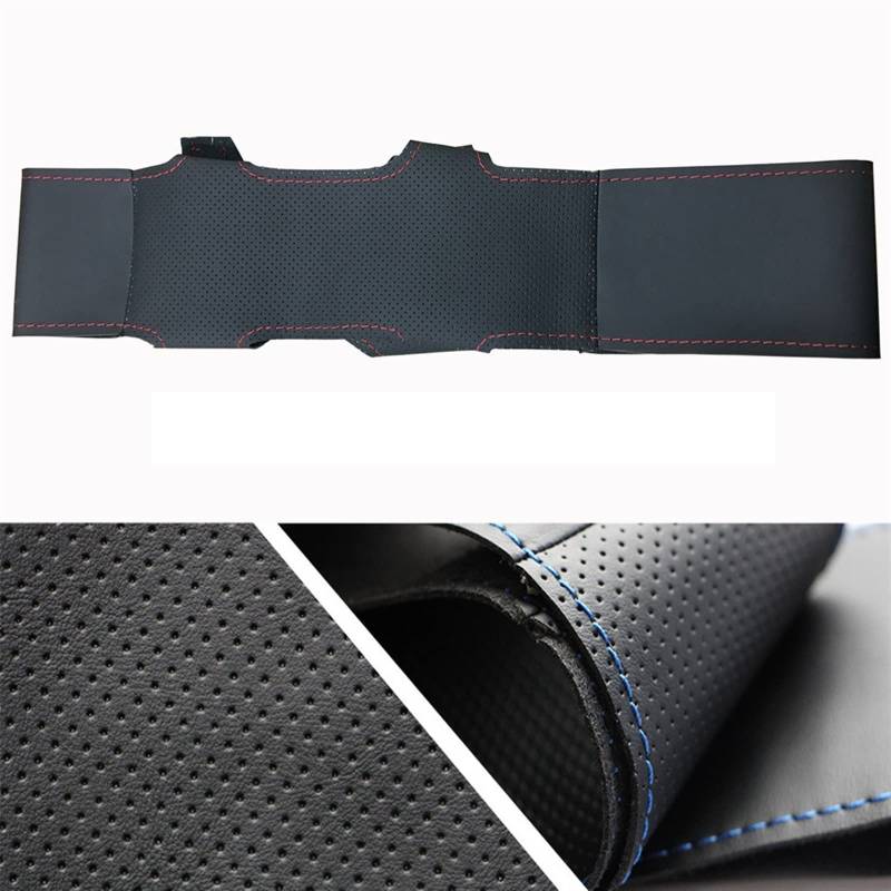 HEPVET Für Opel Für Astra G 1998-2007 Für Zafira A 1999-2005 GKMHiR DIY Schwarz Kunstleder Auto Lenkradbezug Lenkrad Abdeckung (Color : Red Thread) von HEPVET