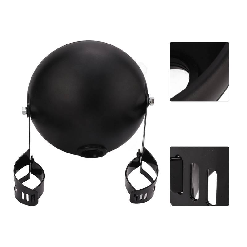 7 Zoll/17,78cm Motorrad Scheinwerfergehäuse Eimer Schutzhülle Universelle Halterung LED Scheinwerferschale Scheinwerferabdeckung LED Lichtgehäuses Für 38–51mm/0,15–0,2 Zoll Gabelrohren Motorrädern von HERCHR