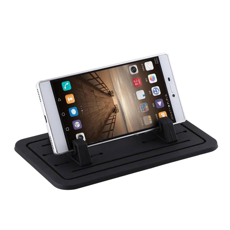 Auto Silikon Handyhalterung, 6,9x4,1x0,2 Zoll Universell Schwarz LKWs Armaturenbrett Pad Handy Halterung SUVs Telefonhalterung Telefonständer Car Phone Holder Für Smartphones Antirutschmatte von HERCHR