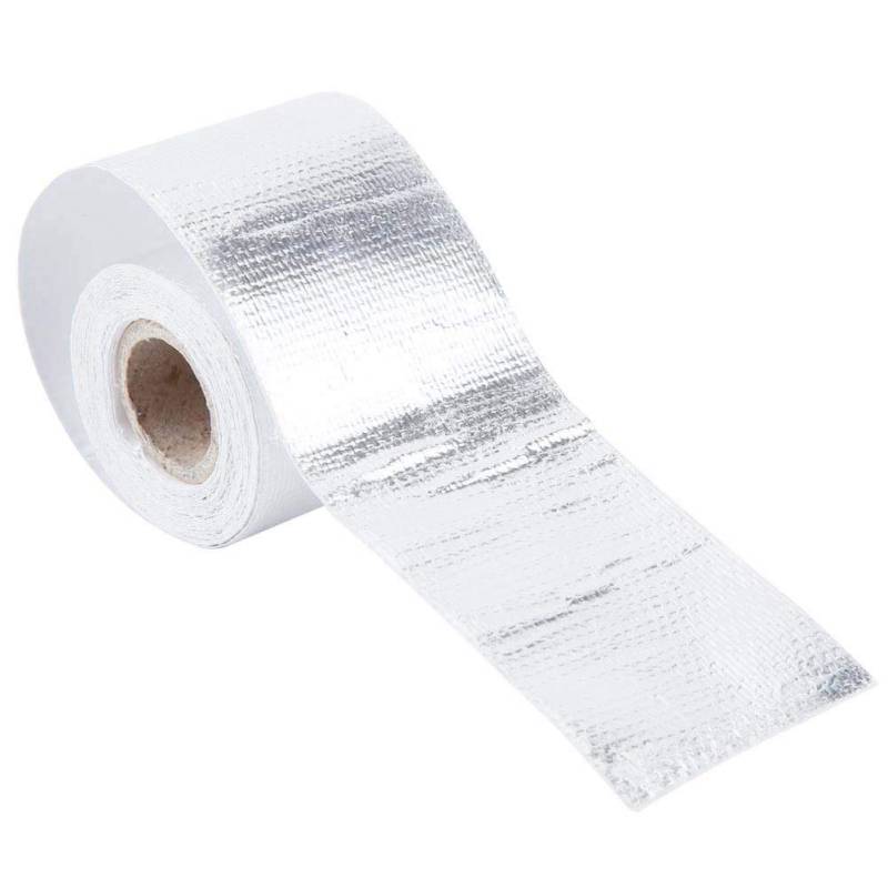 HERCHR Auto-Hitzeschutzfolie, 5 M X 5 cm, Selbstklebende, Reflektierende Hitzeschutzband-Wickelrolle aus Aluminiumfolie Für Das Auto-Ansaugrohr Und Den Motorraum(Silber) von HERCHR