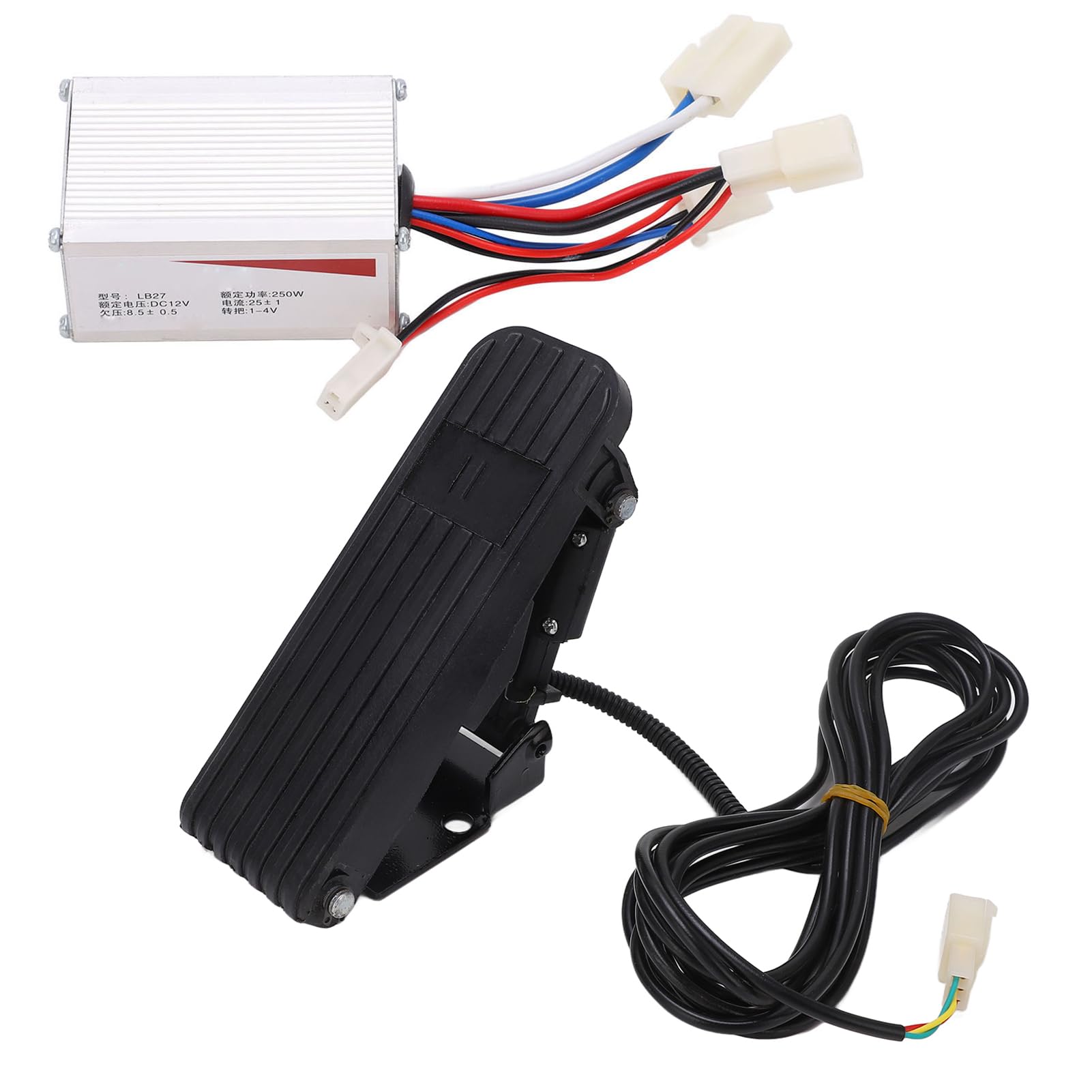 HERCHR Fußbeschleuniger -Pedal, 12 V 250W Aluminiumlegierung gebürstete Geschwindigkeitsregler Beschleuniger Fuß Pedal Set für Elektrofahrraddreizüge Motorräder von HERCHR