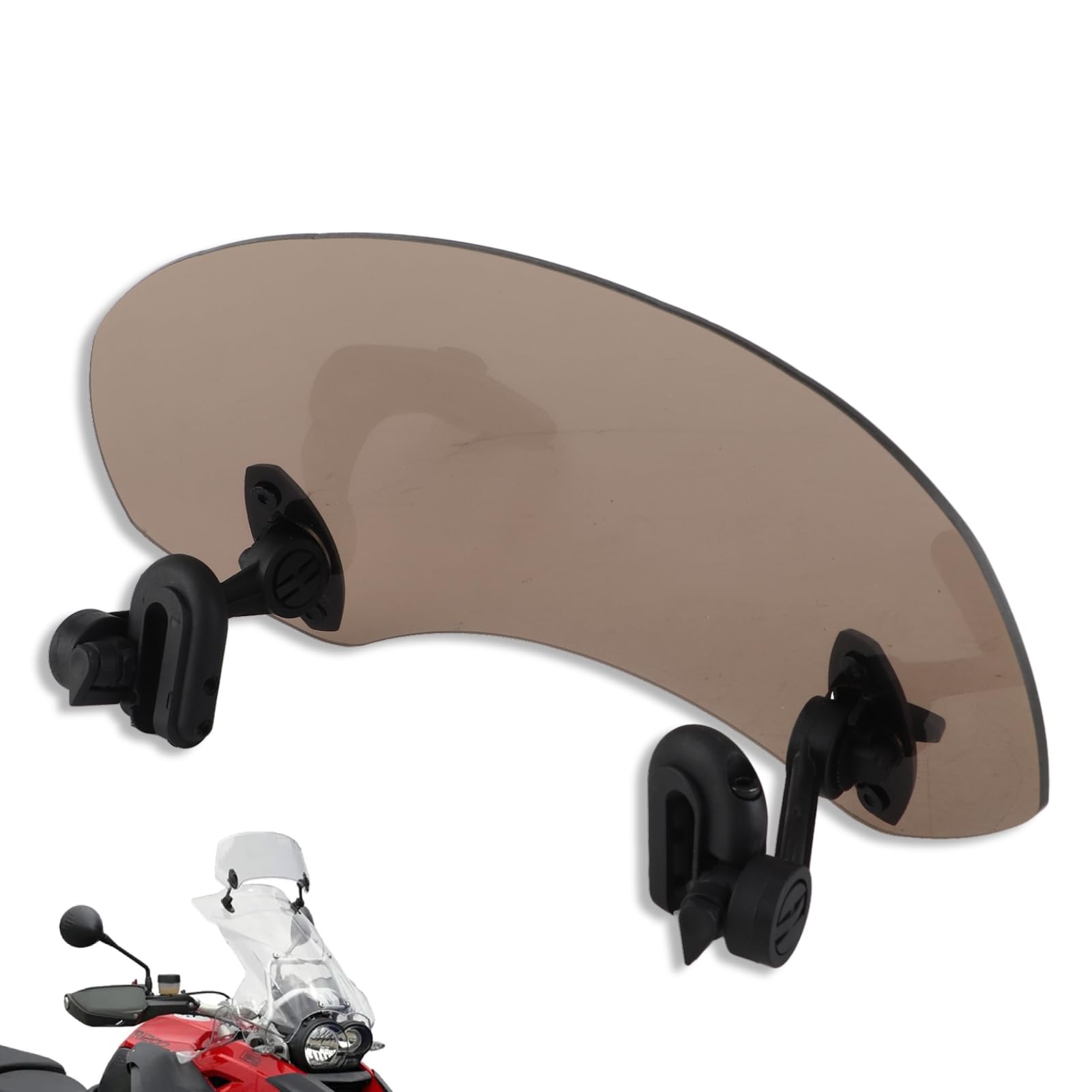 Windschild Roller Universal, 11,2x4,9 Zoll Motorrad Windabweiser Verstellbare Clip-on Windschutzscheibe Windschild Spoiler Zubehör Windschutzscheiben Verlängerung Wind Luftabweiser Für Motorräder von HERCHR