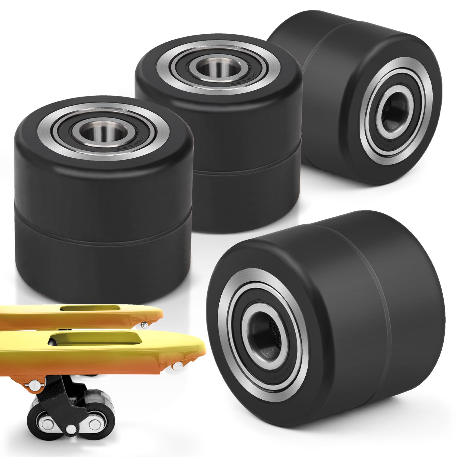 4 Stück Hubwagen Rolle Gummirollen 80 x 70 mm, mit Kugellager Rollen für Hubwagen Ersatzrollen Laufrolle | Achse 20 mm | Durchmesser 80 mm | Breite 70 mm | Maximale Belastung: 600 KG 4 Stück Hubwagen Rolle Gummirollen 80 x 70 mm, mit Kugellager Rollen für Hubwagen Ersatzrollen Laufrolle | Achse 20 mm | Durchmesser 80 mm | Breite 70 mm | Maximale Belastung: 600 KG von HERLLD