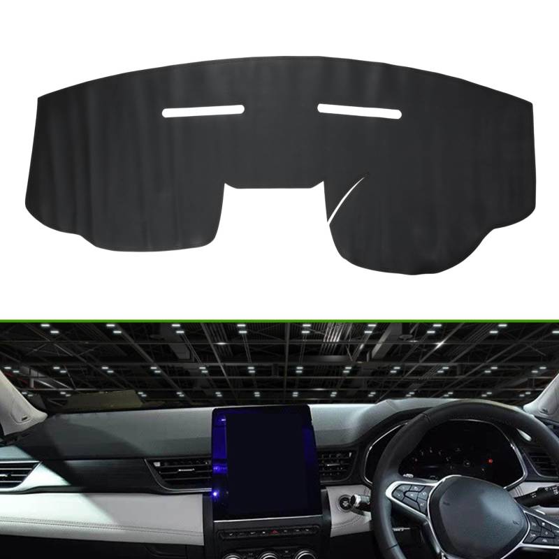 HEROFFIX Armaturenbrettabdeckung Armaturenbrettabdeckung Matte Teppich für Renault Kangoo 2010-2019 schwarzes Kunstleder 1 Stück Anti-Rutsch-Auto-Innenraum von HEROFFIX