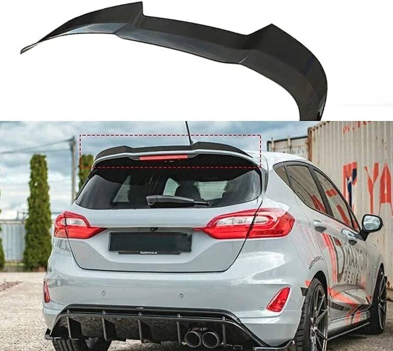 HERSIL Auto Heckspoiler für Ford Fiesta ST MK8 2018-2020, Schwarz, ABS (natürlich), Acrylnitril-Butadien-Styrol (ABS), Selbstklebend von HERSIL