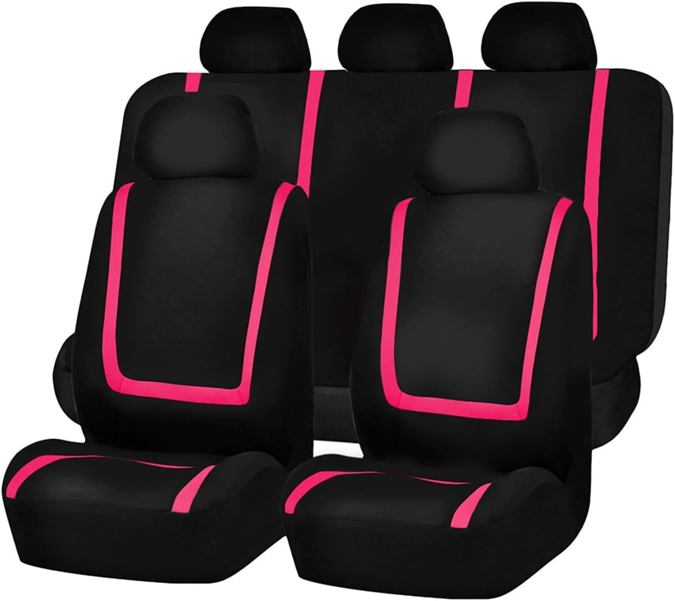 HERSIL Autositzbezüge für Opel Corsa F/e-Corsa 2019-2023,Wasserdicht Verschleißfest Innenraum Schonbezüge sitzschoner Auto Accessories,E-Black pink von HERSIL