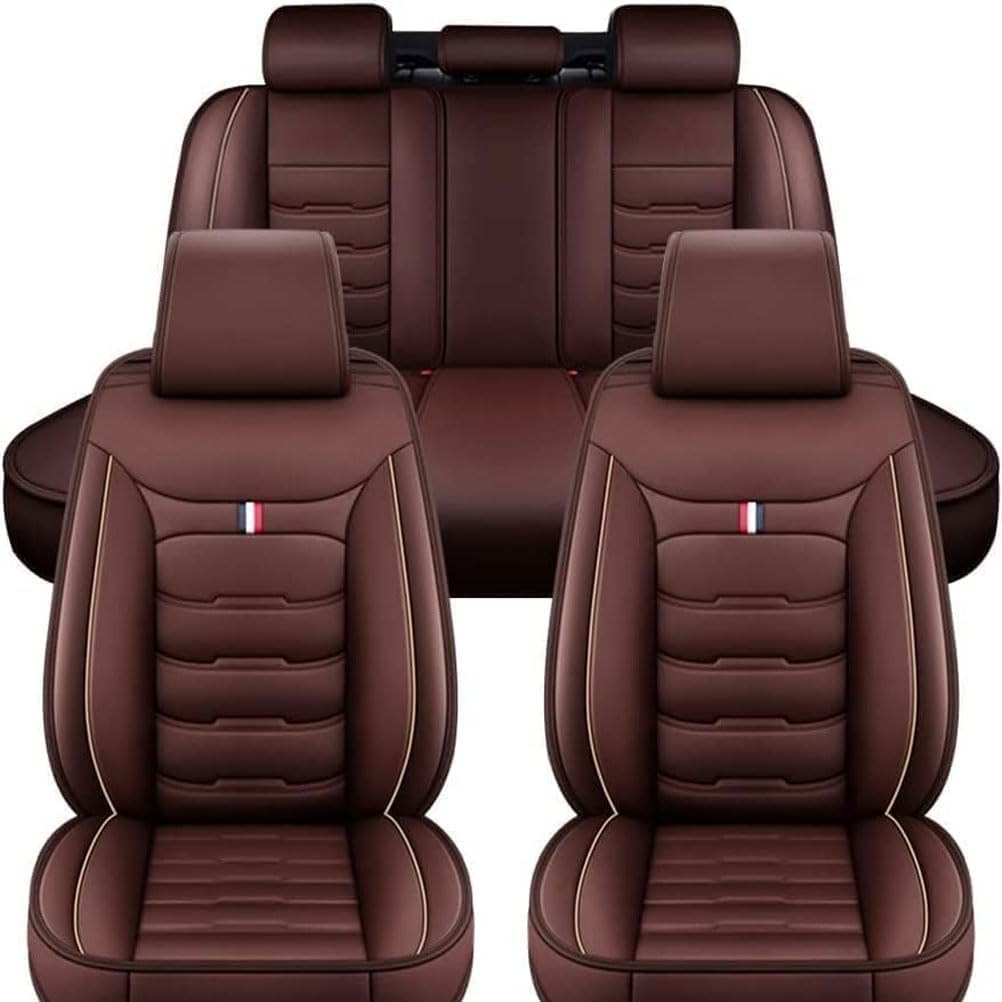 HESHS Allwetter Auto Leder Sitzbezüge für Mazda 3 Sedan/Hatchback 2003-2009, Hochwertig Autositzbezüge rutschfest Wasserdicht Vordersitze Rückbank Schonbezug Zubehör,Coffee HESHS Allwetter Auto Leder Sitzbezüge für Mazda 3 Sedan/Hatchback 2003-2009, Hochwertig Autositzbezüge rutschfest Wasserdicht Vordersitze Rückbank Schonbezug Zubehör,Coffee von HESHS