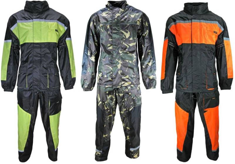 HEYBERRY Motorrad Regenkombi Regenhose Regenjacke schwarz camouflage Gr. L von HEYBERRY