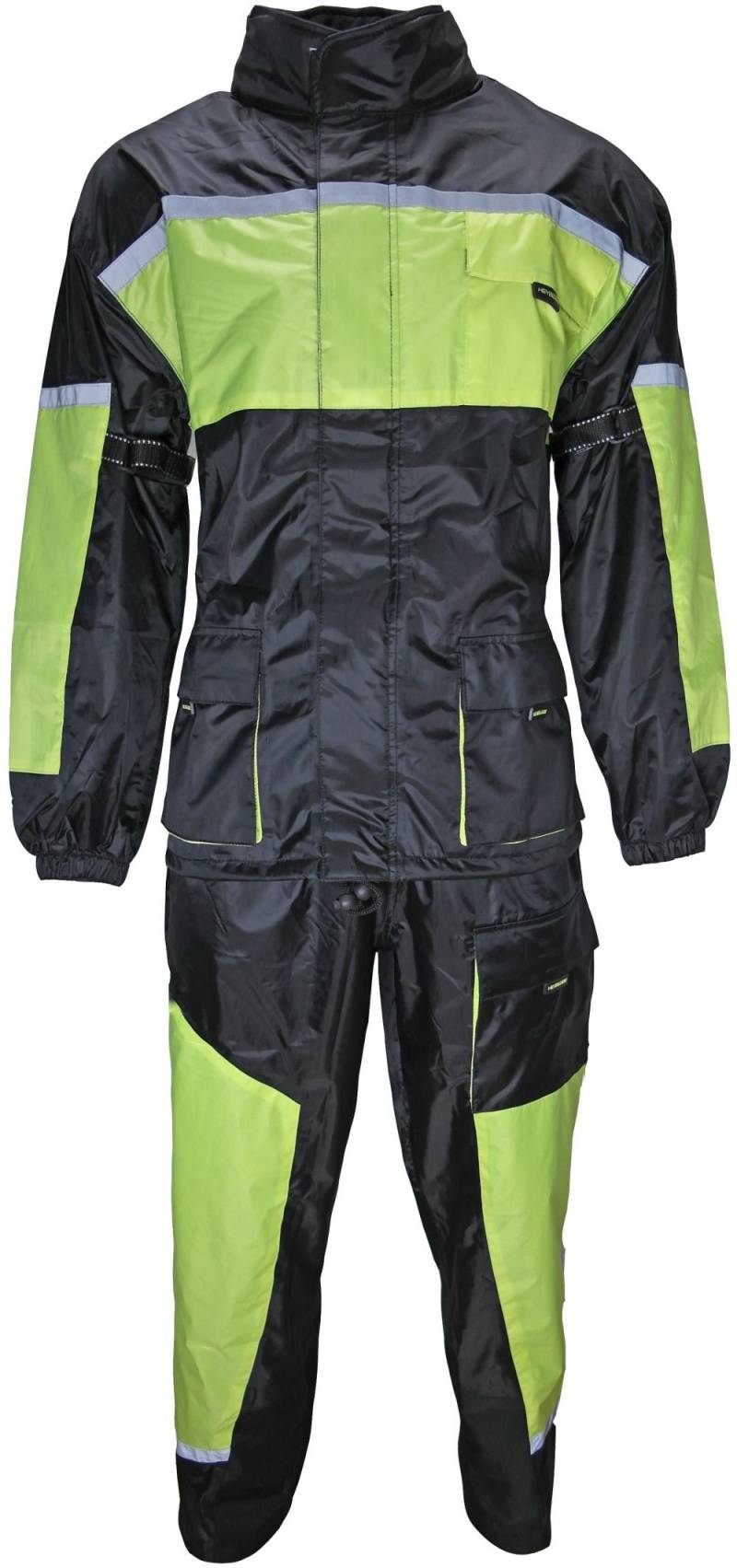 HEYBERRY Motorrad Regenkombi Regenhose Regenjacke schwarz neon grün Gr. 4XL von HEYBERRY