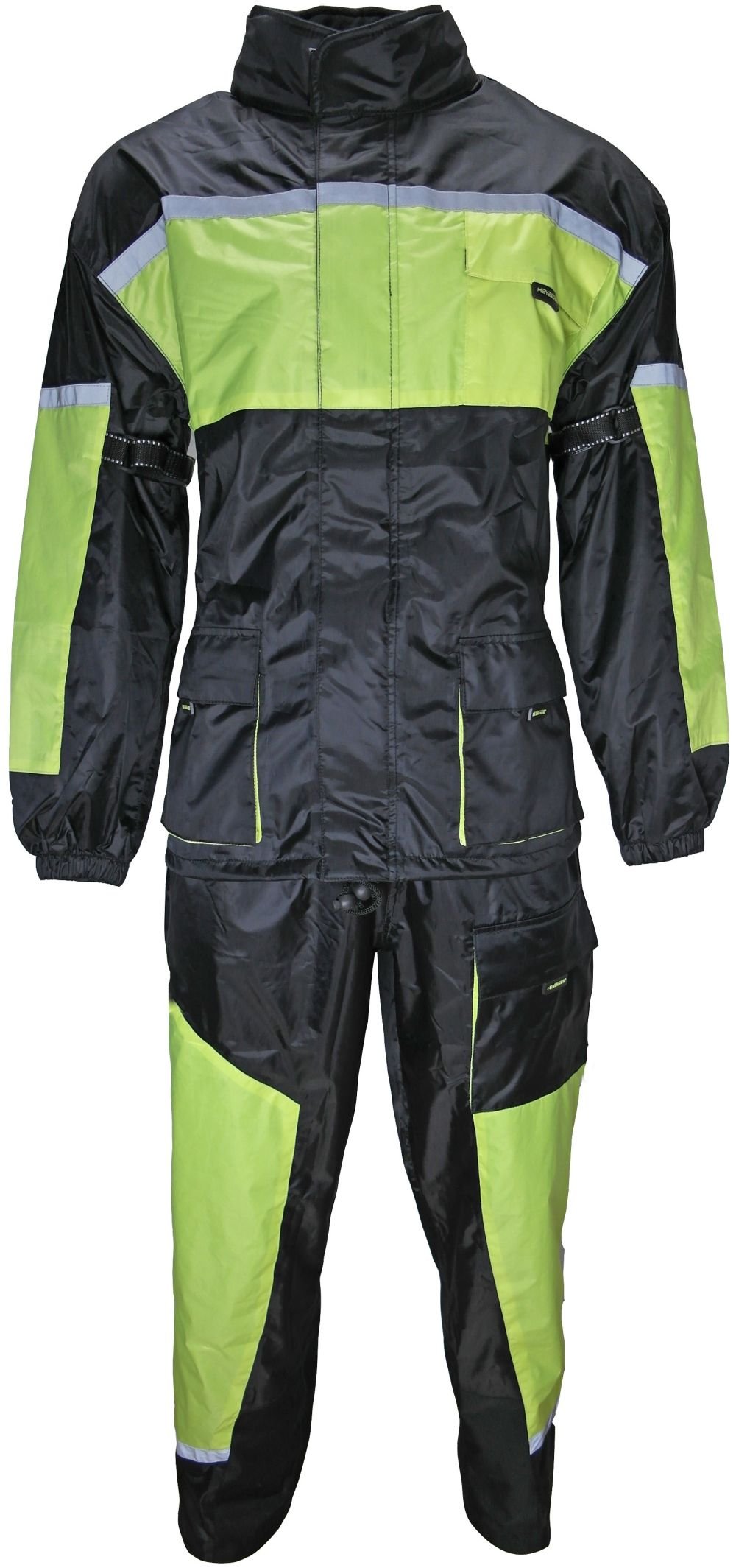 HEYBERRY Motorrad Regenkombi Regenhose Regenjacke schwarz neon grün Gr. 5XL von HEYBERRY