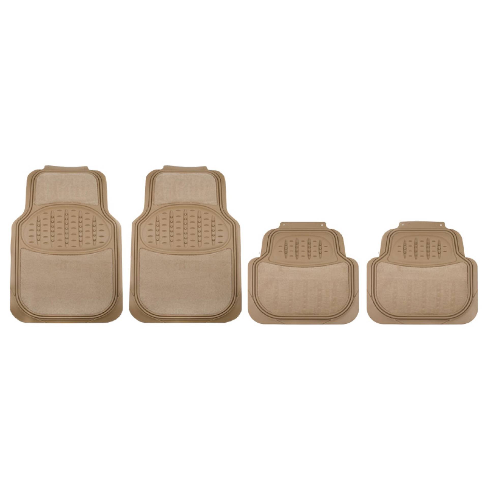 HEYNER® Auto Fußmatten mit Teppich UNIVERSAL beige zuschneidbar 4-teilig Fußmatten Teppich Matten Stoffmatten Textilmatte von HEYNER