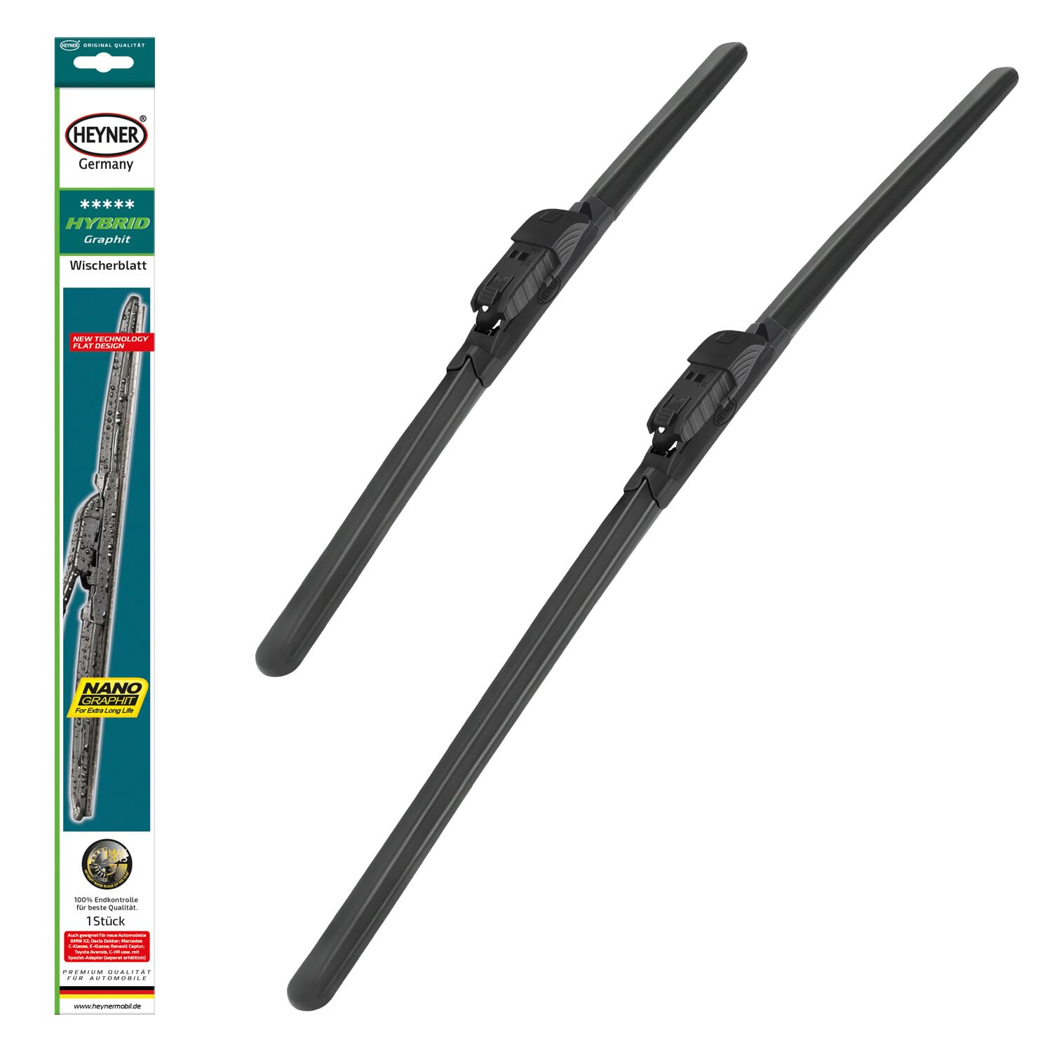 HEYNER® Scheibenwischer-Set 600mm 480mm HYBRID Fahrer- & Beifahrerseite PREMIUM Qualität von HEYNER