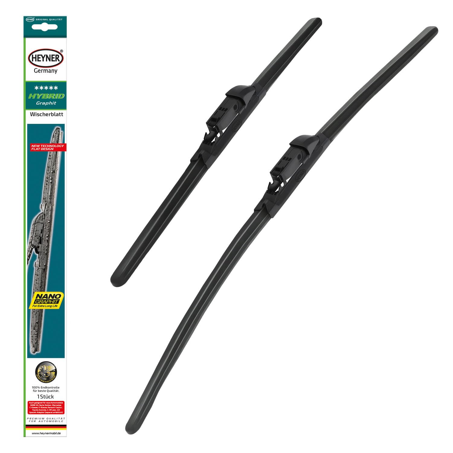 HEYNER® Scheibenwischer-Set 650mm 450mm HYBRID Fahrer- & Beifahrerseite PREMIUM Qualität von HEYNER