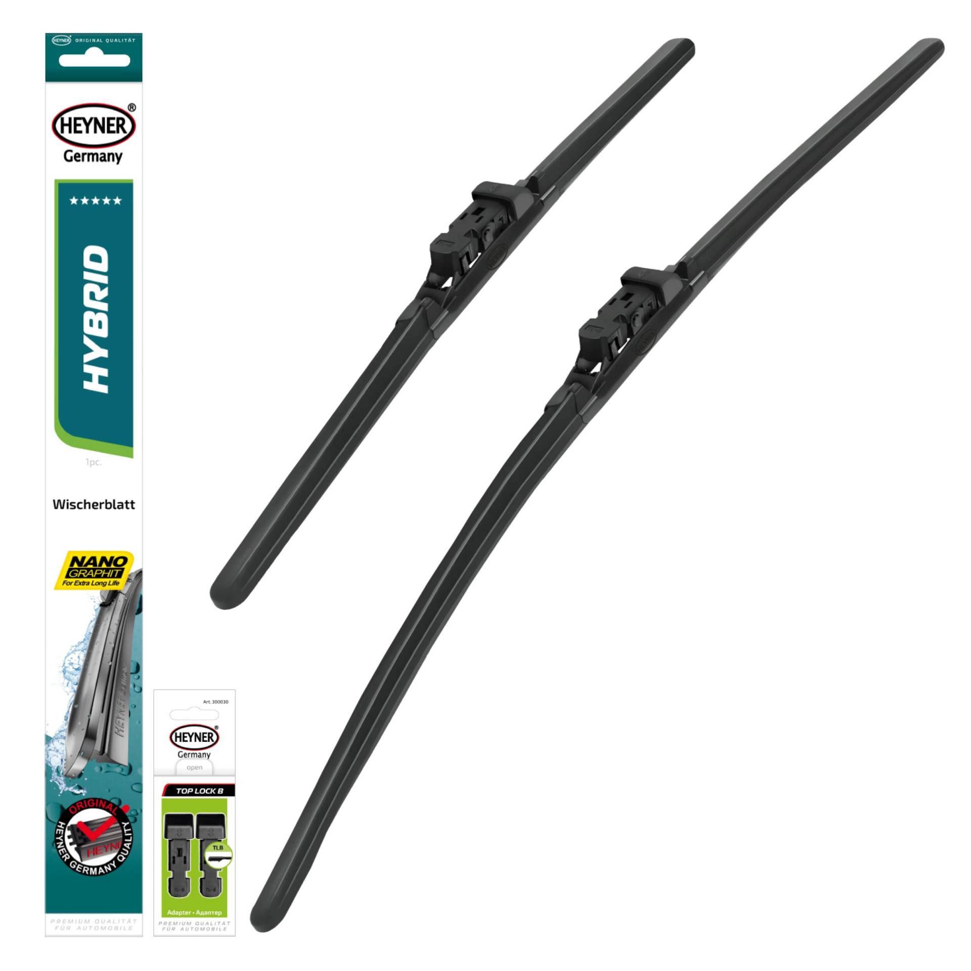 HEYNER® Scheibenwischer Set passend für Renault CLIO V (06.2019-10.2024) HYBRID Flachbalkenwischer Frontscheibenwischer von HEYNER