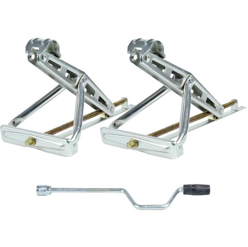 HEYOUTH 2 PCS Ausdrehstütze Wohnwagen,Wohnwagen Stützen,Anhängerstütze 1200 kg,mit Handkurbel 700 mm kurbelstütze von HEYOUTH