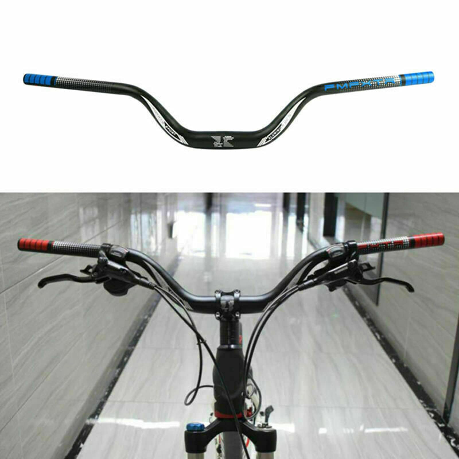 HEZHU Mountainbike Links MTB 31,8 mm High Riser Lenker passend für 22,2 mm Links (Blau) von HEZHU