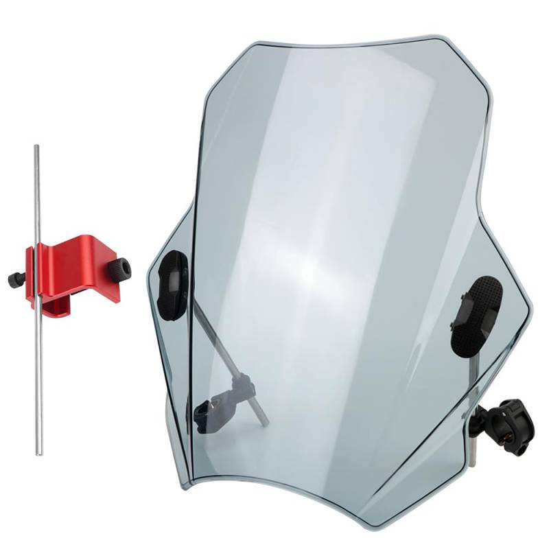 HFANGYU Passend für CBR600RR CB1000R GXSR 600 750 verstellbare Windschutzscheibe für MT07 MT09 Motorrad-Windschutzscheibenabdeckungen (grau) von HFANGYU