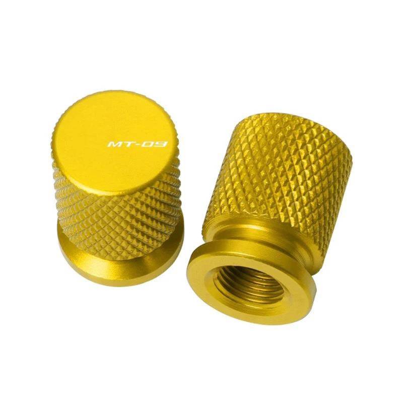 Motorrad-Ventilkappen Für Yamaha MT-09 MT 09 MT09 2014 2015 2016 2017 2018 2019 2020 2021 2022 2023 Motorrad CNC Aluminium Reifen Ventil Luft Port Stem Abdeckung Kappen (Color : Gold) von HFMXZHI