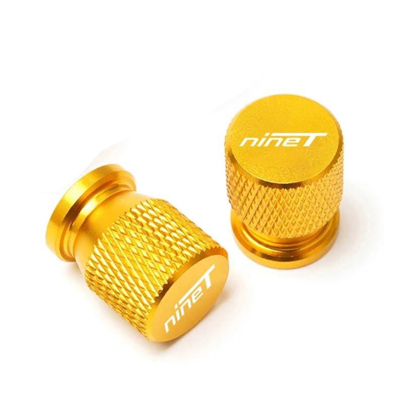 Motorrad-Ventilkappen Motorrad CNC Aluminium Reifenventil Air Port Stem Abdeckkappen Für BMW R NINET Nine T (Color : Gold) von HFMXZHI