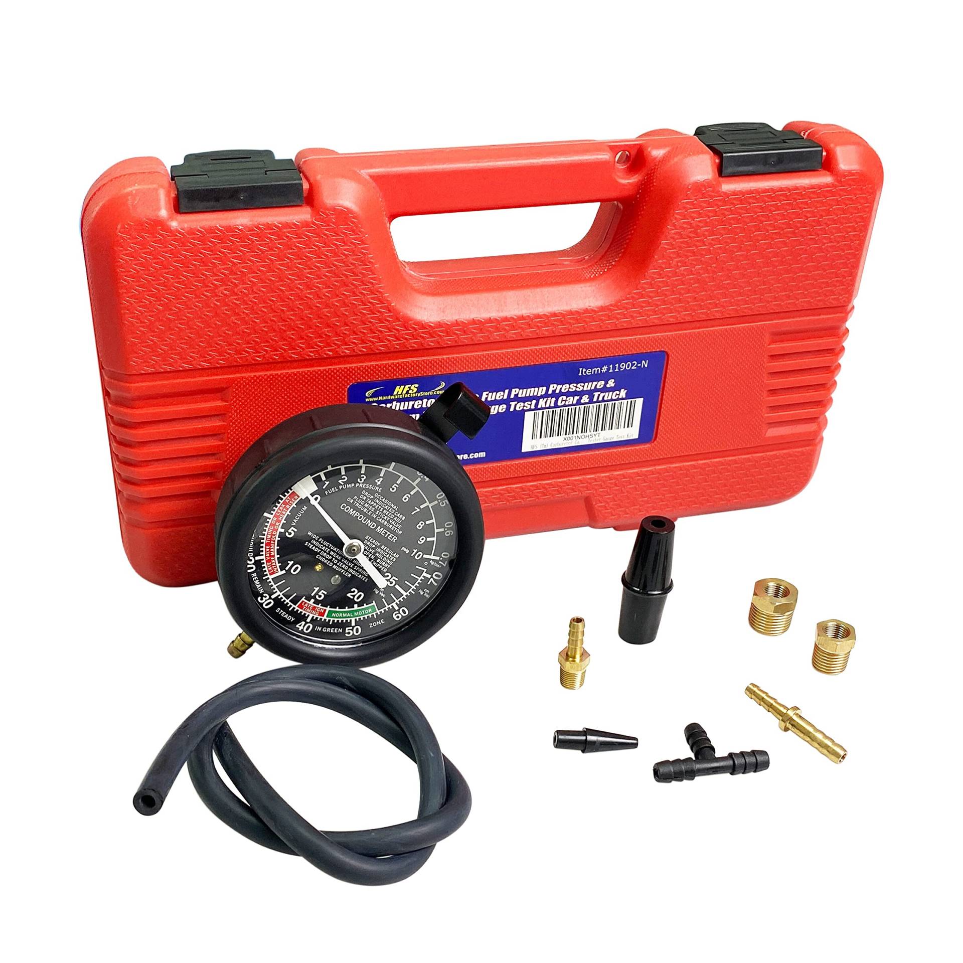 HFS (TM) Vergaser Carb Ventil Kraftstoff Pumpe Druck & Vakuum Tester Gauge Kit von HFS