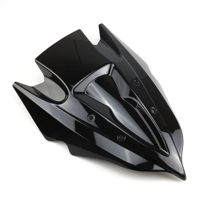 Windschutzscheibenabweiser Motorrad Schwarz Double Bubble Windschutzscheibe Windschutzscheibe Bildschirm ABS Schild Für Z250 Z300 2013-2018 Windschild Spoiler von HFVUYAR