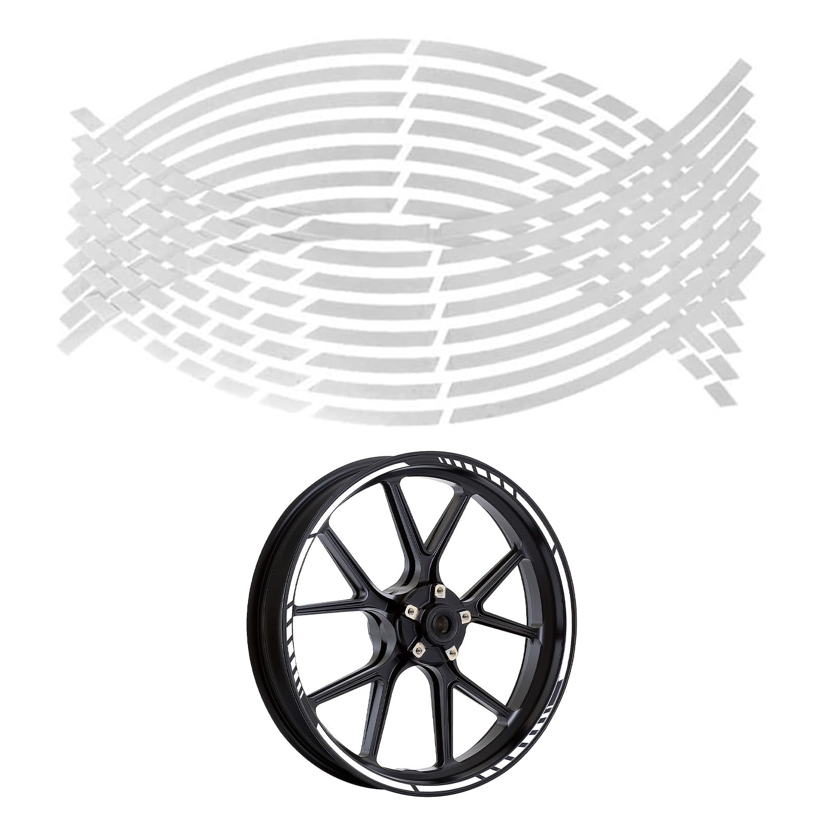 Felgenrandaufkleber Komplettset,Reflective Wheel Felgen Streifen Aufkleber,für 2 Räder für 17 Zoll und 16" 18" 19" Felgen Felgenrandaufkleber Felgenband von HFYMXNB