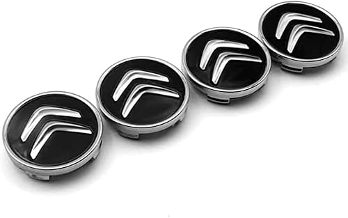 Auto-Nabenkappen für Citroen C1 C3 C4 C5 X DS3 DS4 DS5 C6 C-Crosser 60mm,verschleißfesten Rädern Mittelkappen Radmutterkappen Abzeichen Accessoires,B von HGFDSERT