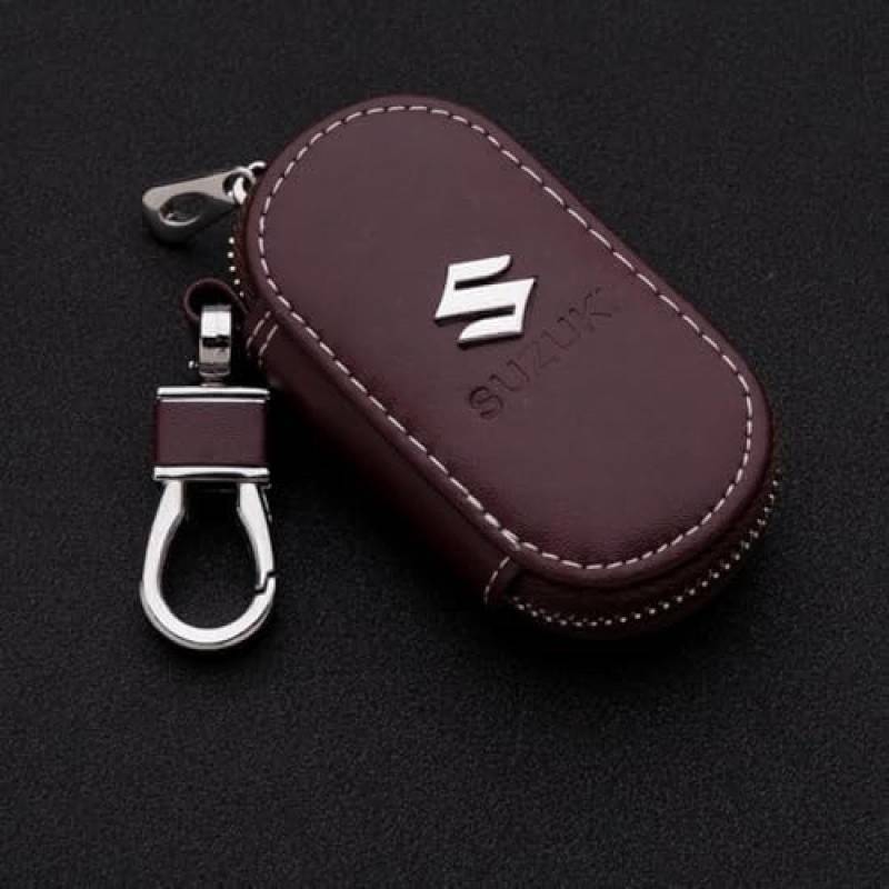 Leder Autoschlüssel Schutzhülle Für Suzuki,Autoschlüsseletuis Fernbedienungsanhänger Schutzhülle Schlüsselanhänger Dekorationszubehö,Taille Unique-s von HGFDSERT