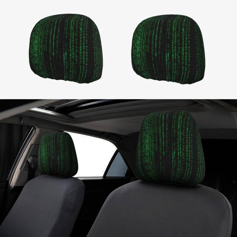 Hacker Era 2er Set Autositz-Kopfstützenbezug, Stoff-Designbezug, Dekoration für die meisten Autos von HGFVY