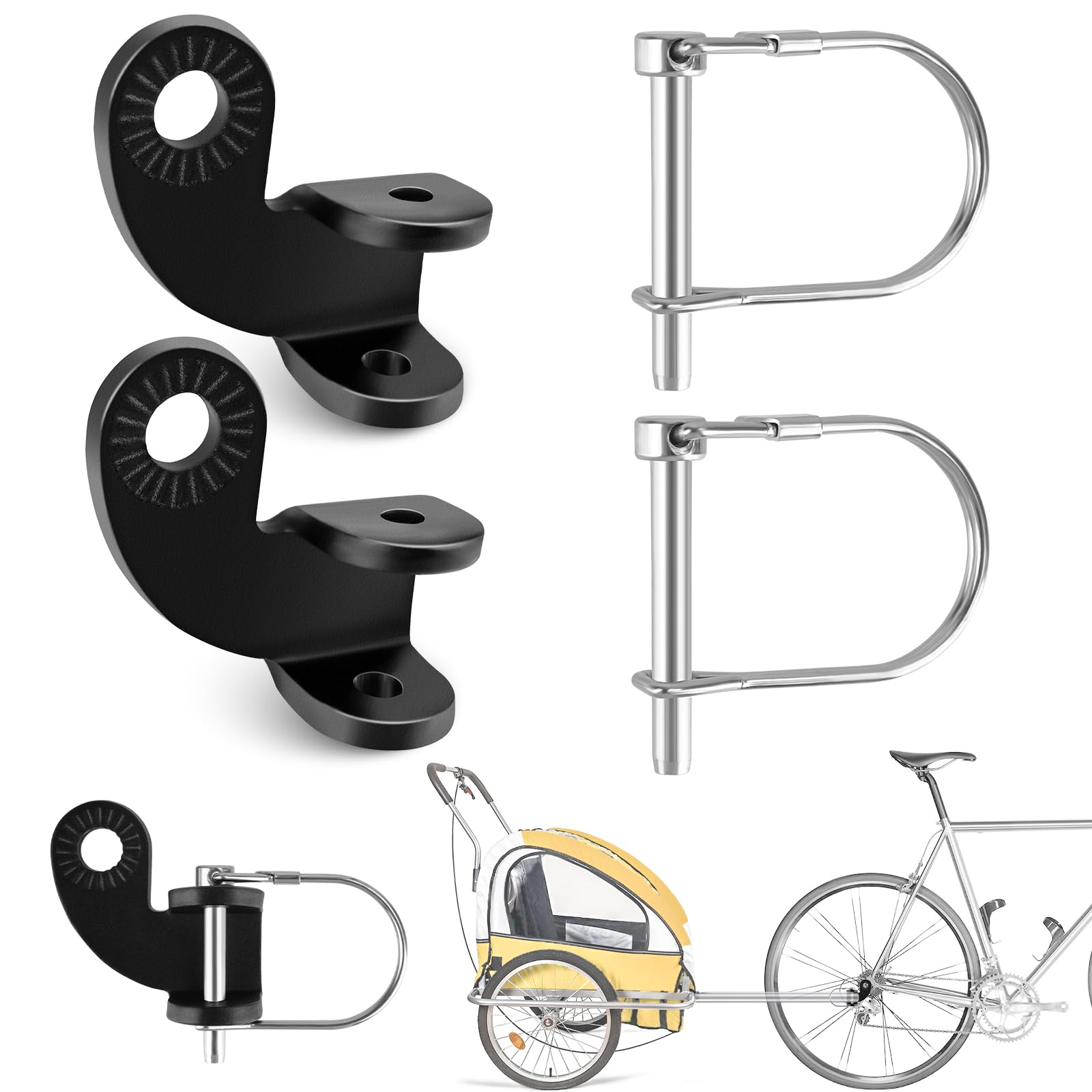 HGRGHH Fahrradanhänger Kupplung, 2 Stück Fahrrad Anhängerkupplung mit Sicherungsstift, 12,2 mm Universal Anhängerkupplung Fahrrad Adapter für Kinderanhänger Haustieranhänger Fahrradanhäng (Schwarz) HGRGHH Fahrradanhänger Kupplung, 2 Stück Fahrrad Anhängerkupplung mit Sicherungsstift, 12,2 mm Universal Anhängerkupplung Fahrrad Adapter für Kinderanhänger Haustieranhänger Fahrradanhäng (Schwarz) von HGRGHH