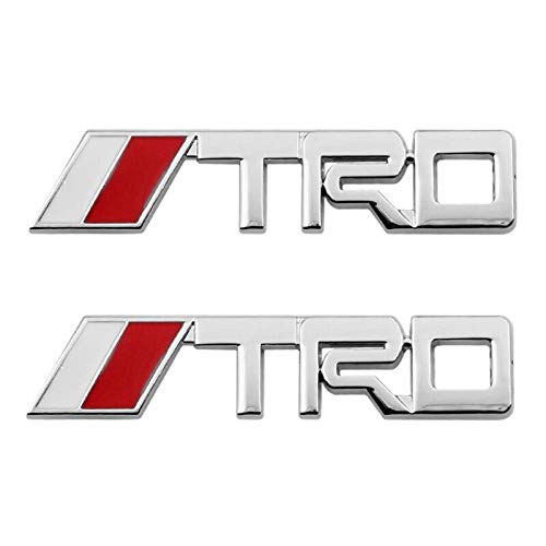 HGYYIO Auto TRD Logo 3D Racing Metall Aufkleber Auto Emblem Abzeichen Aufkleber Für Toyotas Crown Reiz Corolla Camry Vios Auto Styling Zubehör (Color Name : Silver) von HGYYIO
